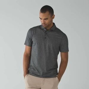 Lululemon Evolution Polo Shirt Men S Gray Preppy Performance Lightweight Golf